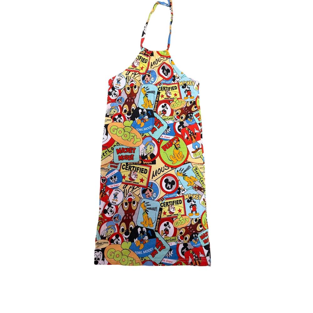 Vintage Style Disney Character Collage Halter Top - All Over Print Y2K